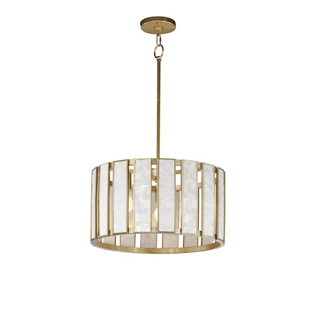 Maxim Lighting Miramar 3-Light Pendant, Capiz/Natural Aged Brass 12803CZNAB